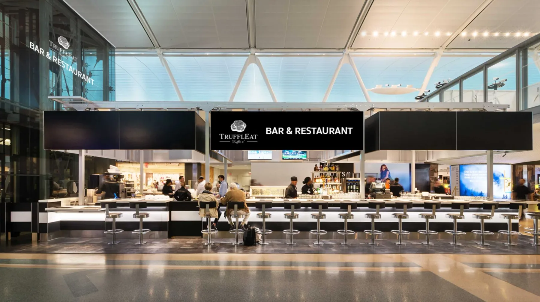 Concept di bar e ristorante in aeroporto