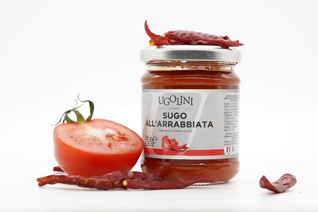 Sugo all’arrabbiata, salsa di polpa di pomodoro senza glutine 180 gr