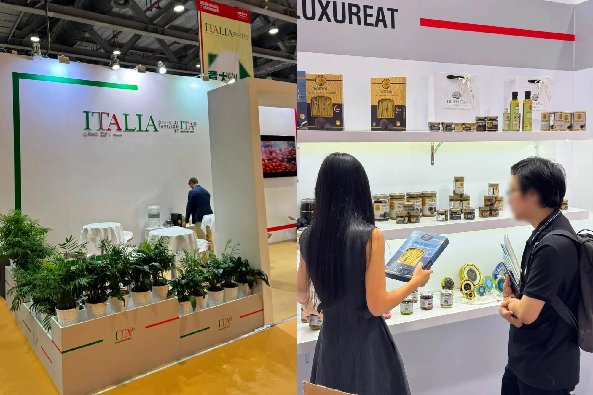 Italian Pavilion and LuxurEat booth at Marca China